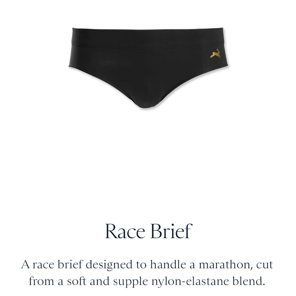 Tracksmith Race Brief, Black, Size S 🐇